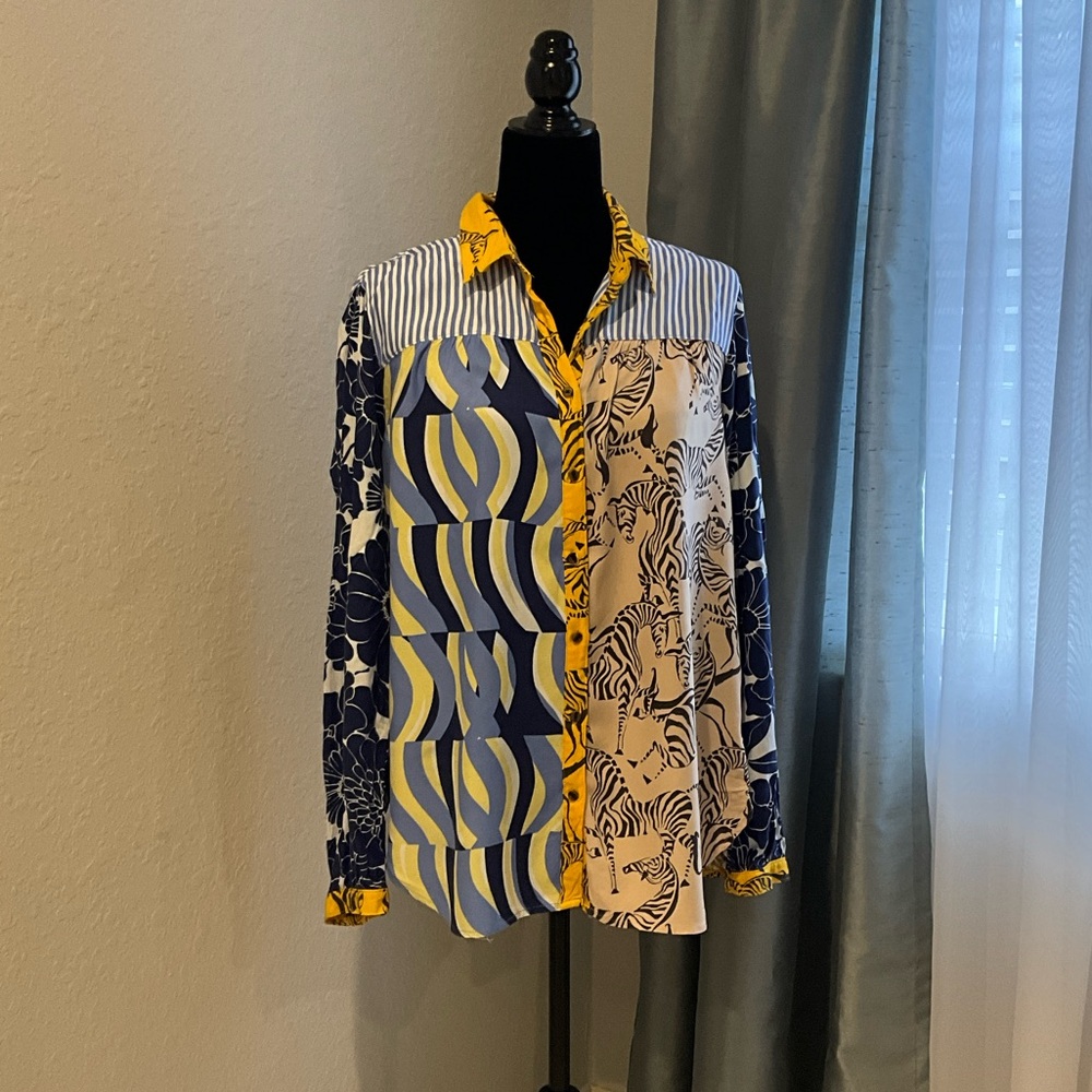 Multicolor Patterned Women's Blouse